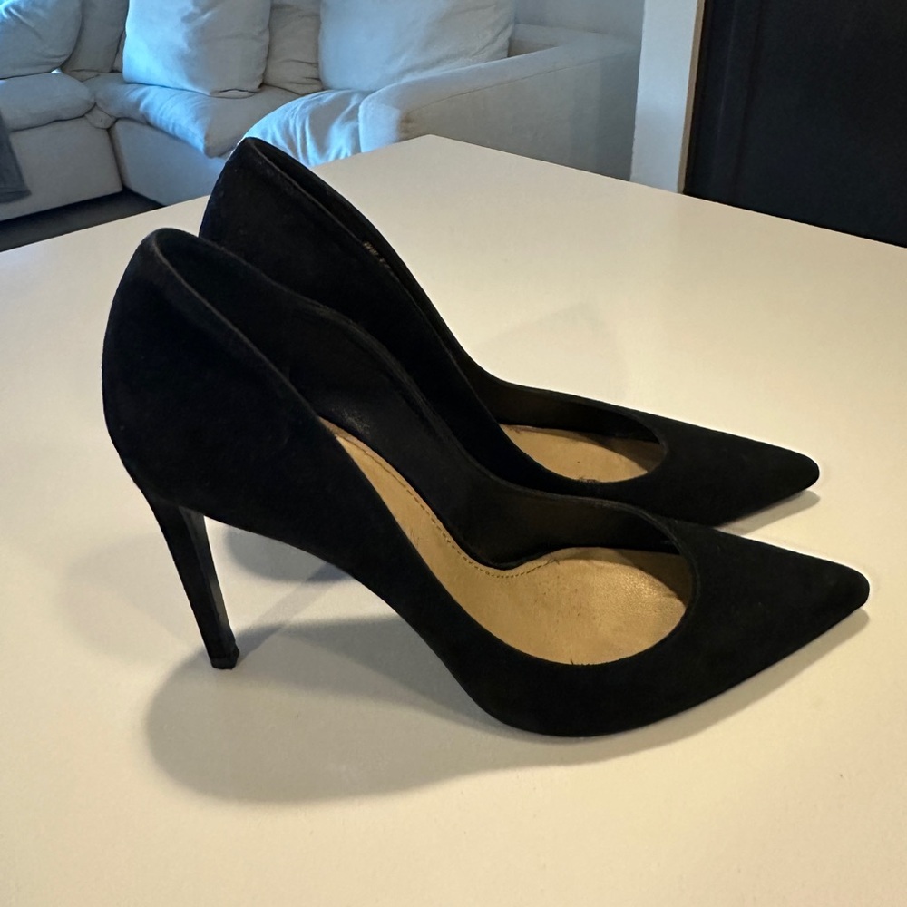 Stuart Weitzman Black Suede Heels - Picture 6 of 10